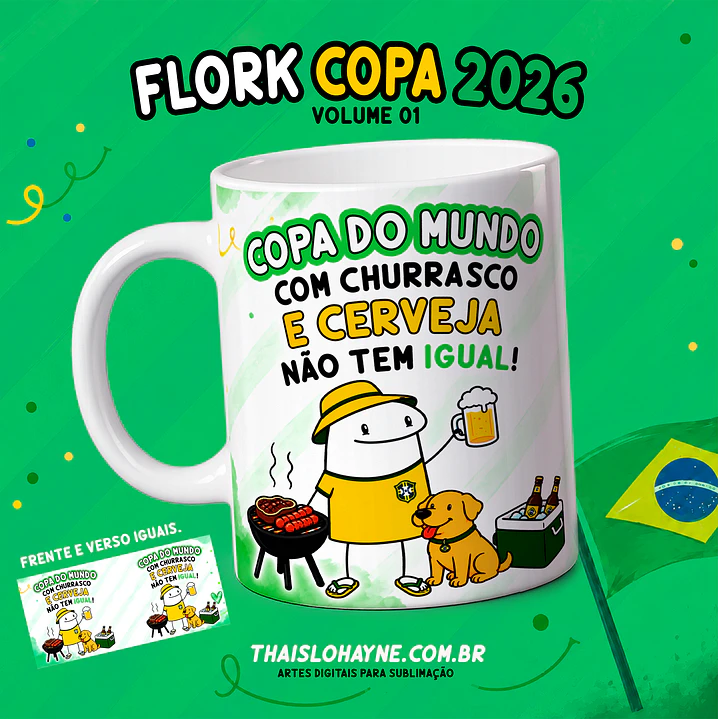 12 Artes para Caneca Flork Copa Brasil Arquivo em Png 9