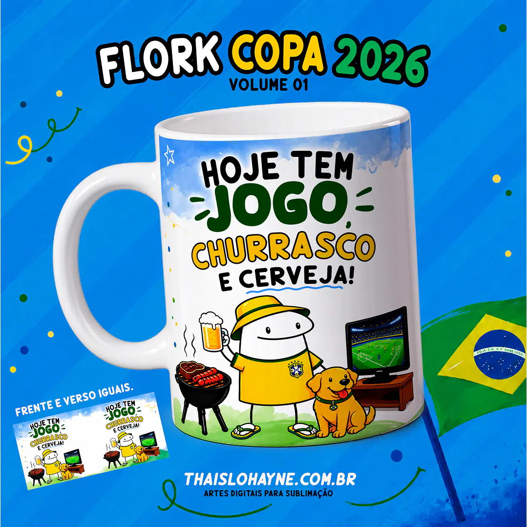 12 Artes para Caneca Flork Copa Brasil Arquivo em Png 10