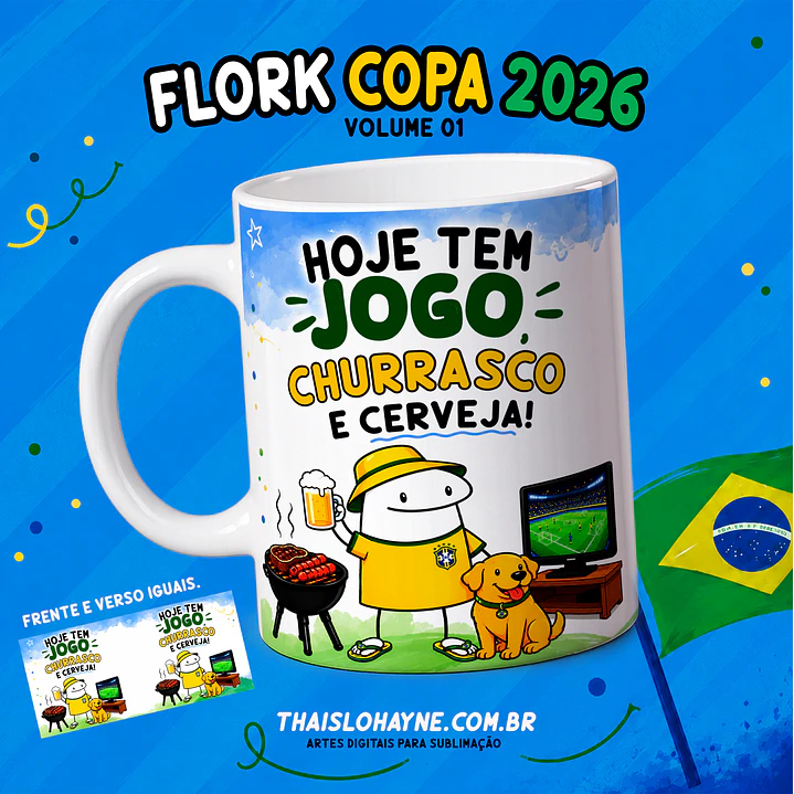 12 Artes para Caneca Flork Copa Brasil Arquivo em Png 10