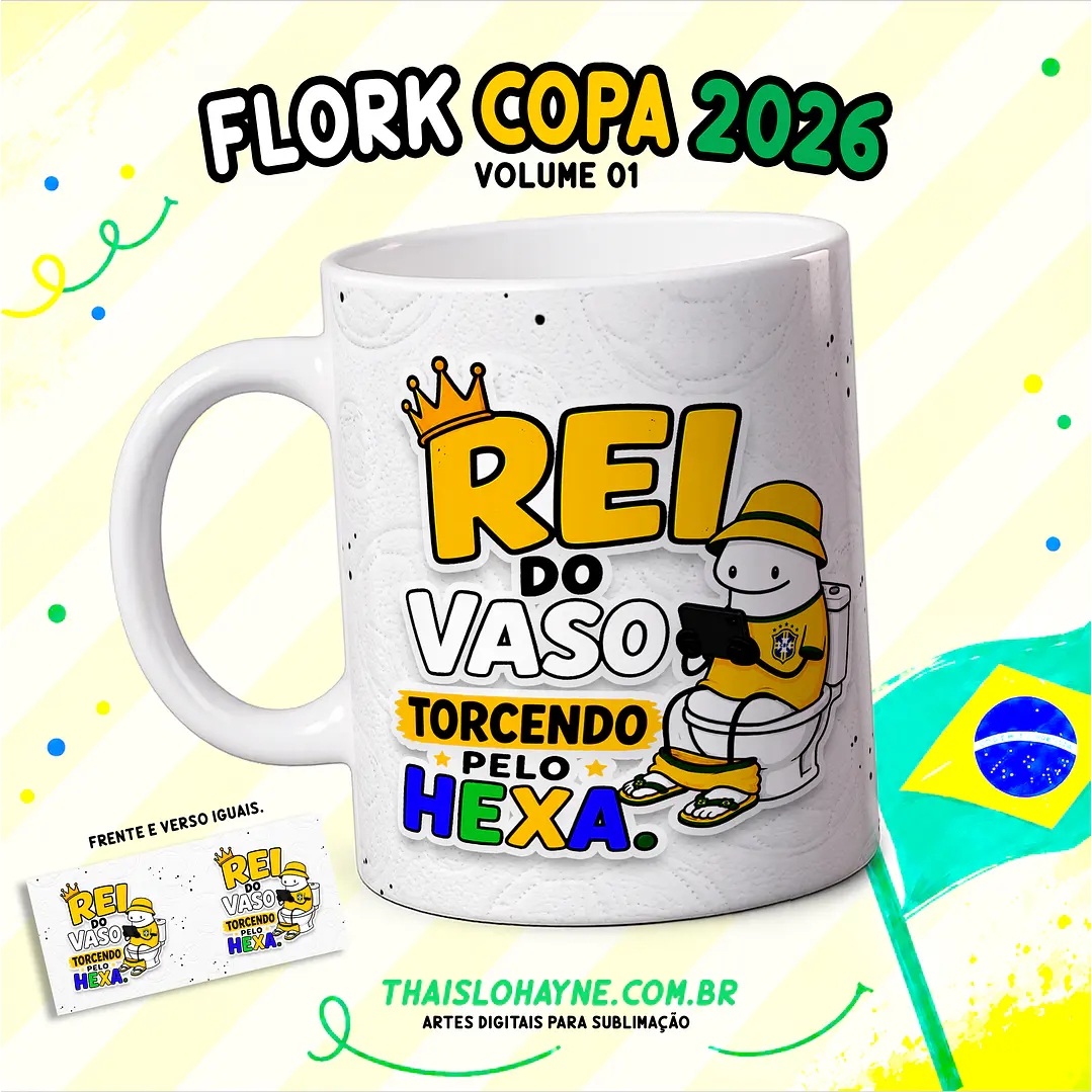 12 Artes para Caneca Flork Copa Brasil Arquivo em Png 11