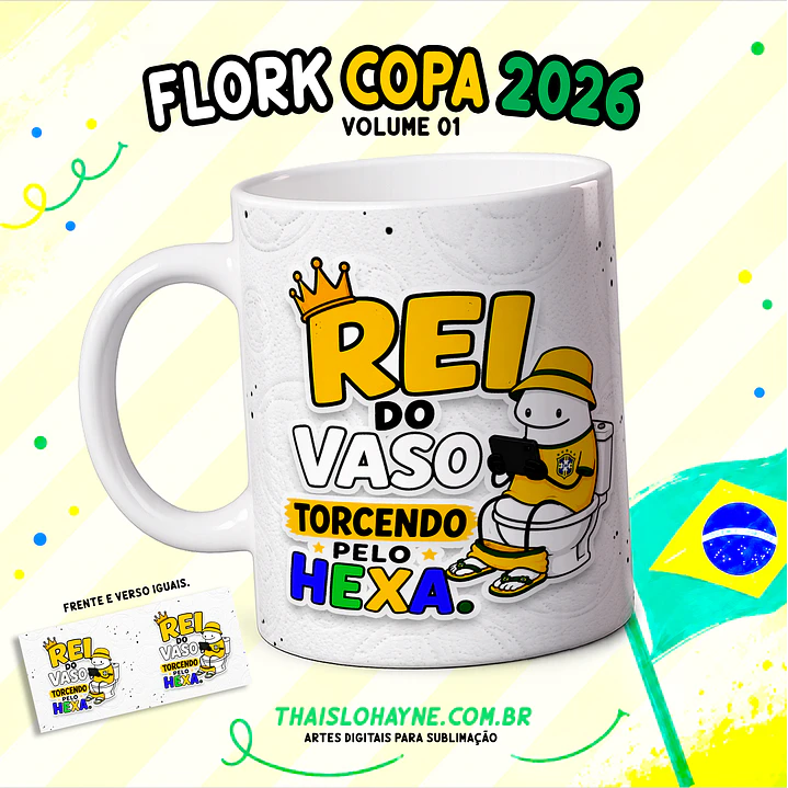 12 Artes para Caneca Flork Copa Brasil Arquivo em Png 11