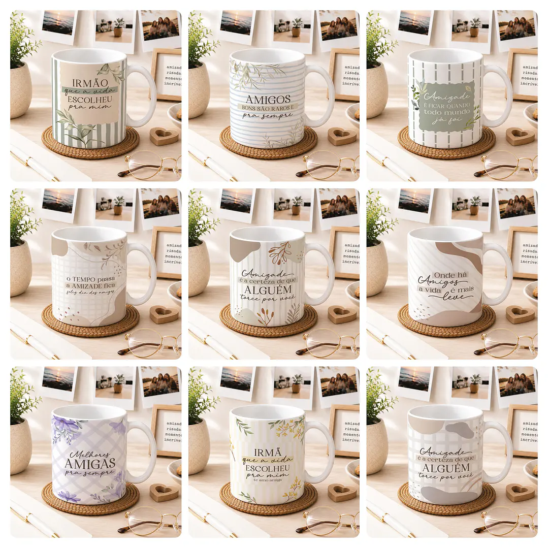 20 Artes para Caneca Dia dos Amigos Arquivo Editável 2