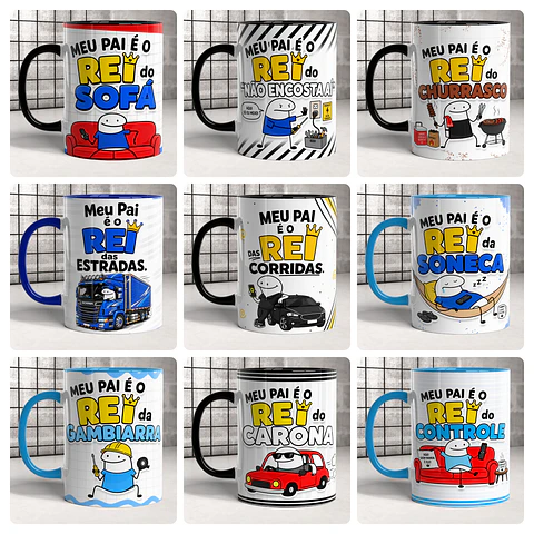 20 Artes para Caneca Dia dos Pai Flork Divertido Arquivo em Png