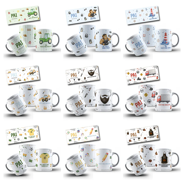 24 Artes para Caneca Dia dos Pais Minimalista Arquivo editável 12
