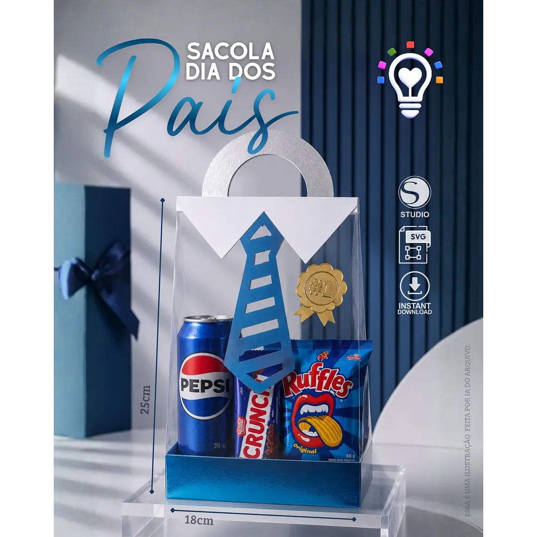 Arquivos de Corte Sacola e Cesta Dia dos Pais em Pdf 1
