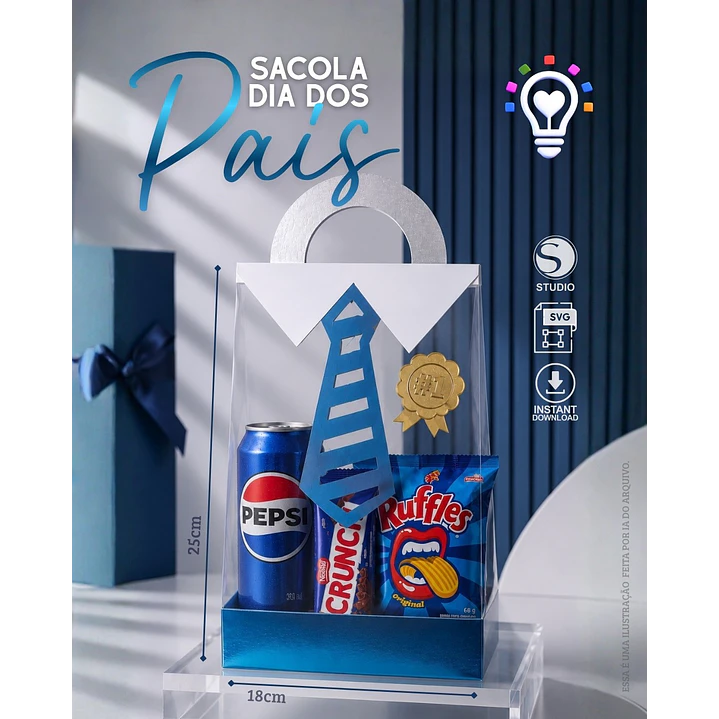 Arquivos de Corte Sacola e Cesta Dia dos Pais em Pdf 1