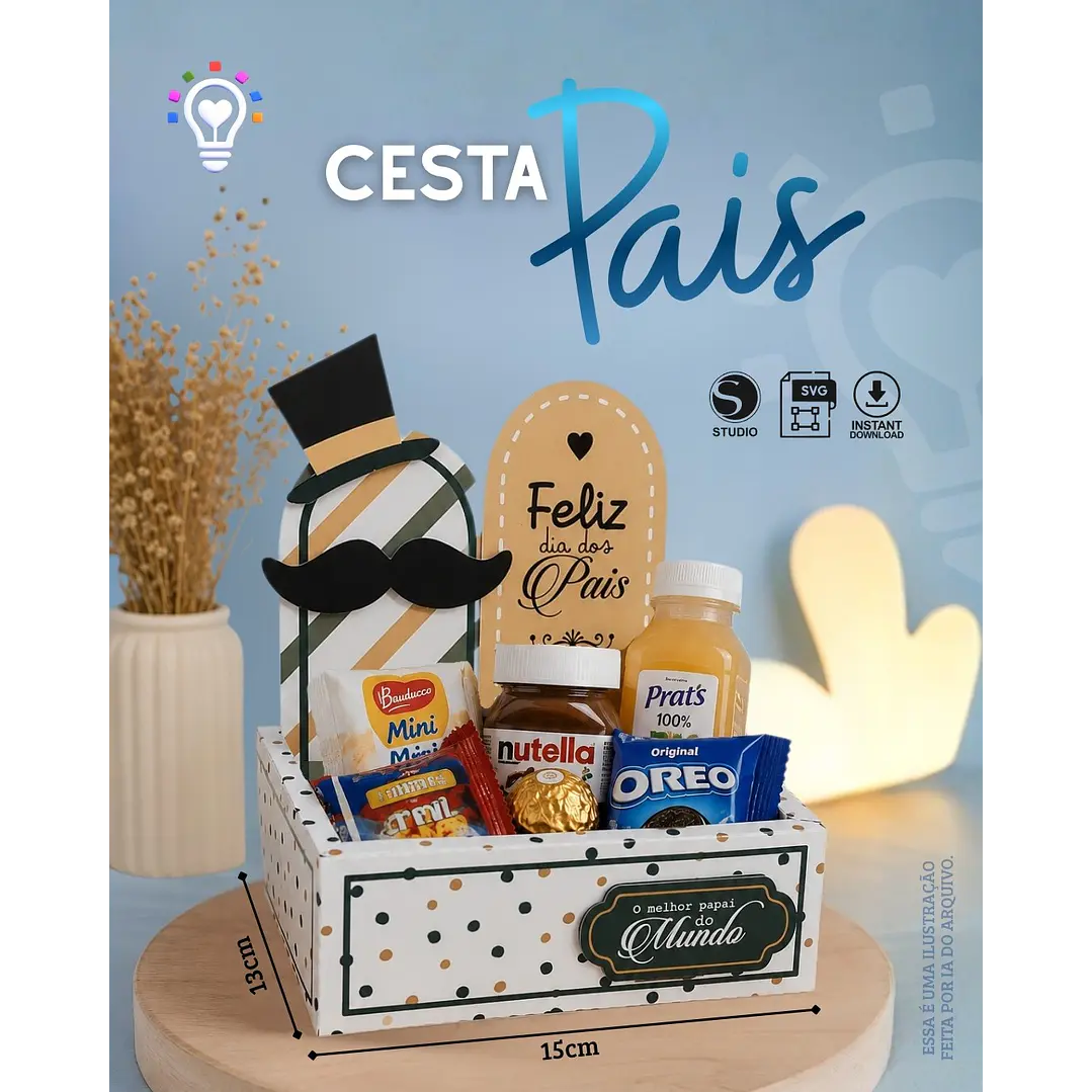 Arquivos de Corte Sacola e Cesta Dia dos Pais em Pdf 5