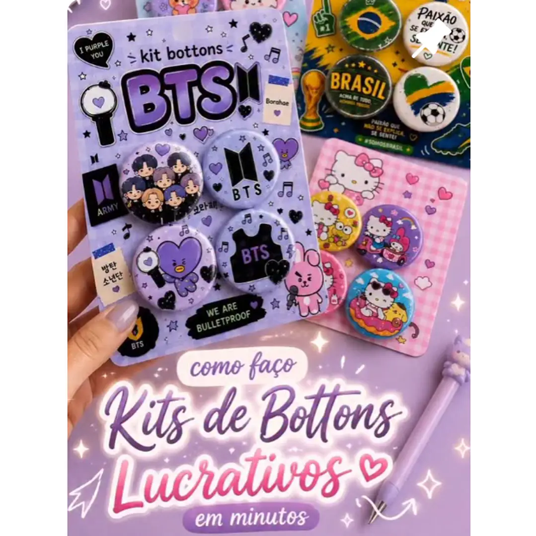 Artes para Bottons que Vendem muito temas diversos em Pdf 1