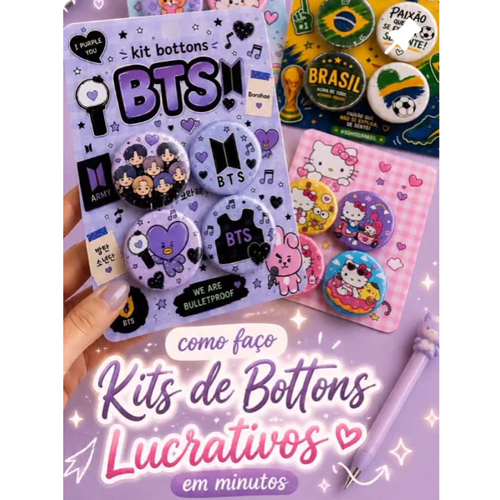 Artes para Bottons que Vendem muito temas diversos em Pdf 1