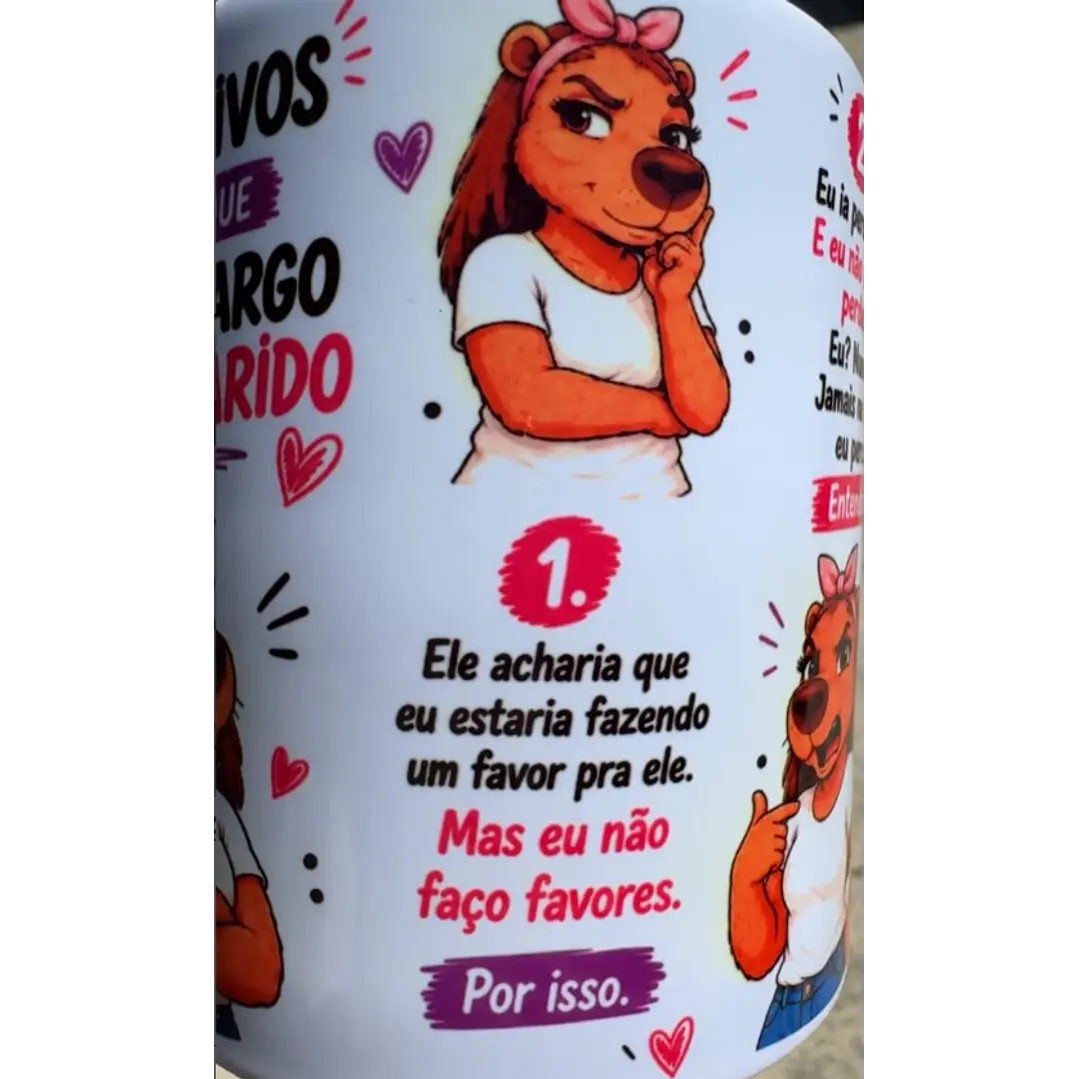 Arte Caneca 5 Motivos porque eu não largo o meu marido - Capivara Arquivo em Jpg 2