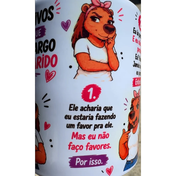 Arte Caneca 5 Motivos porque eu não largo o meu marido - Capivara Arquivo em Jpg 2