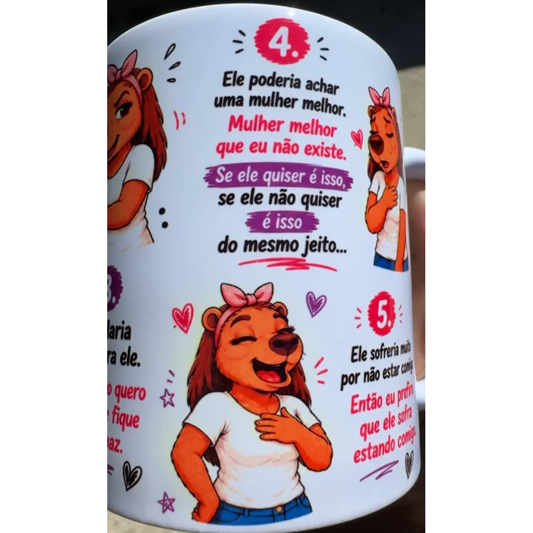 Arte Caneca 5 Motivos porque eu não largo o meu marido - Capivara Arquivo em Jpg 5