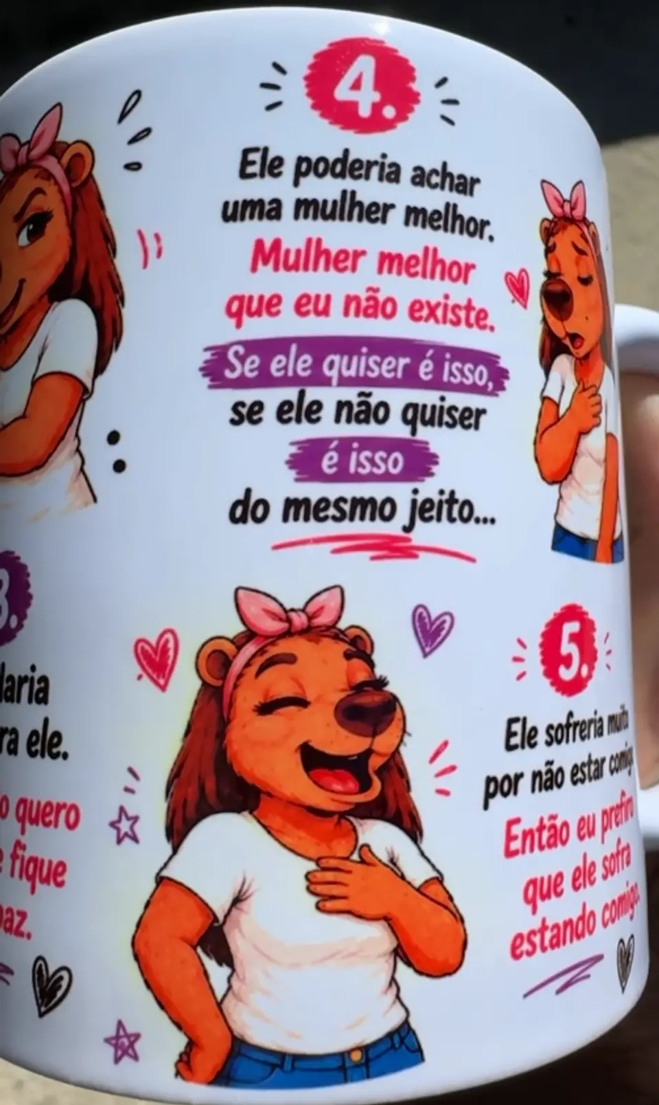 Arte Caneca 5 Motivos porque eu não largo o meu marido - Capivara Arquivo em Jpg 5
