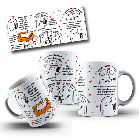Arte Caneca Foi por uma tela do celular que eu te encontrei Arquivo em Jpg