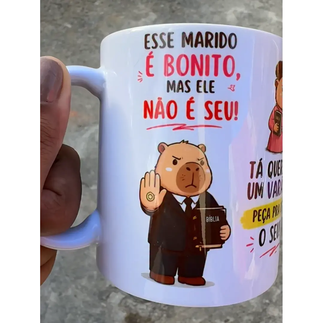 Arte Caneca Capivara Esse marido é bonito mas não é seu Arquivo em Jpg 1