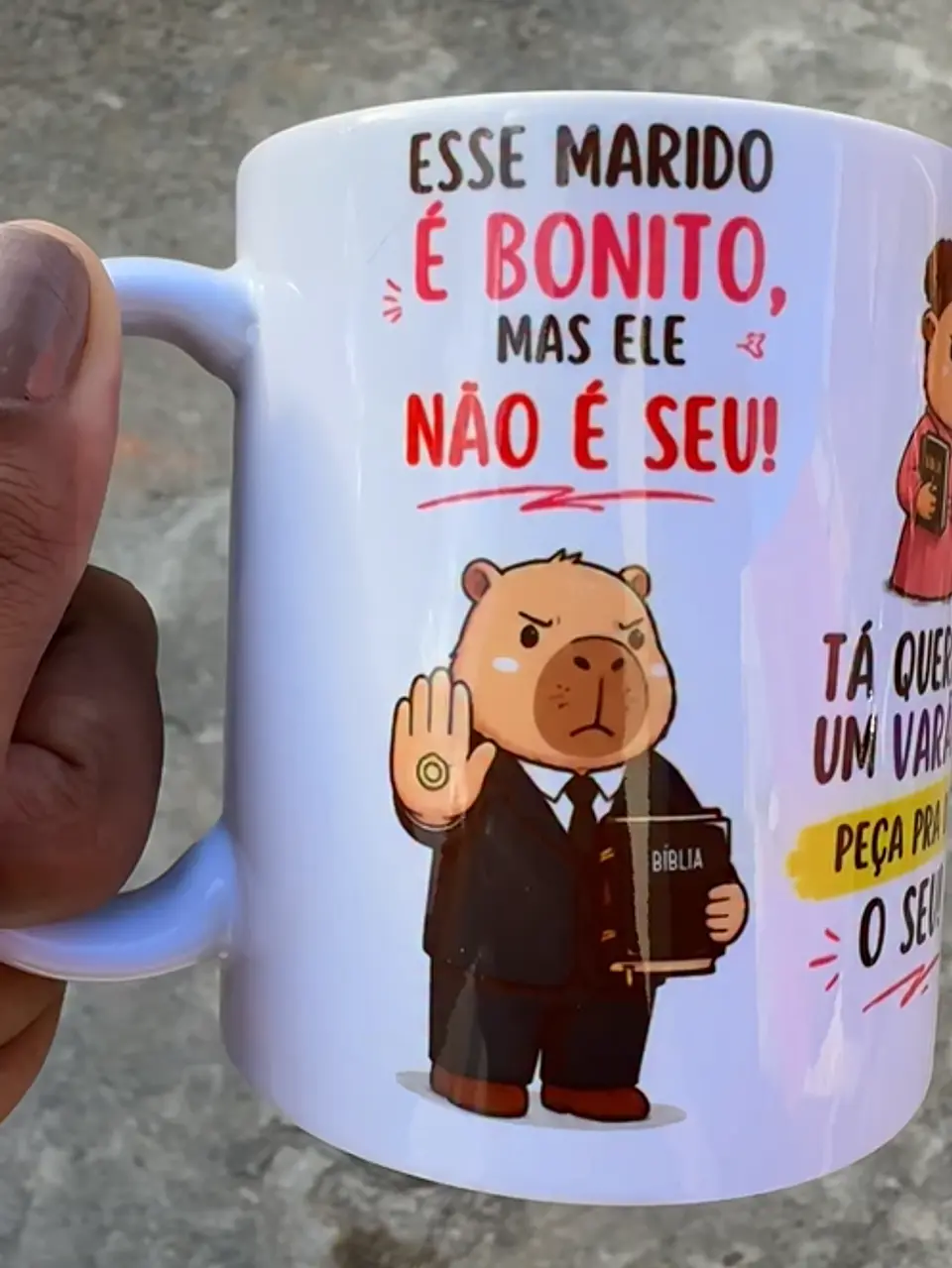 Arte Caneca Capivara Esse marido é bonito mas não é seu Arquivo em Jpg 1