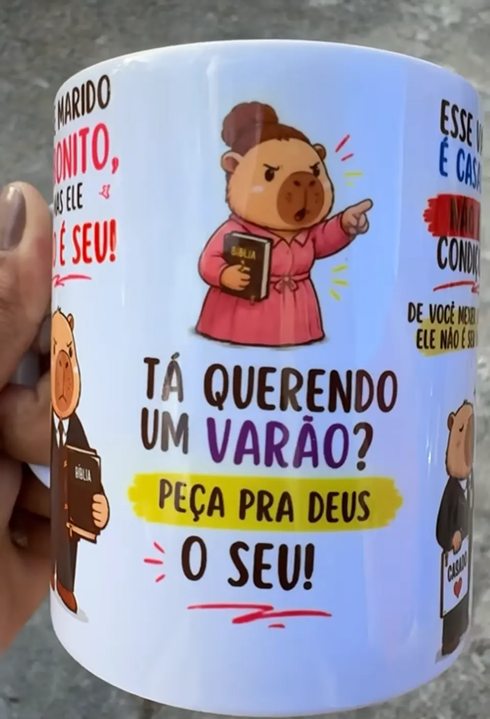 Arte Caneca Capivara Esse marido é bonito mas não é seu Arquivo em Jpg 2