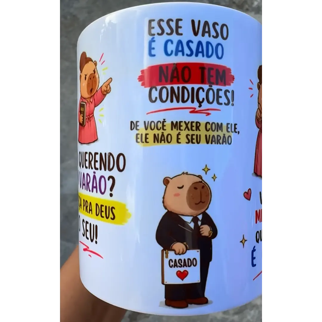 Arte Caneca Capivara Esse marido é bonito mas não é seu Arquivo em Jpg 3