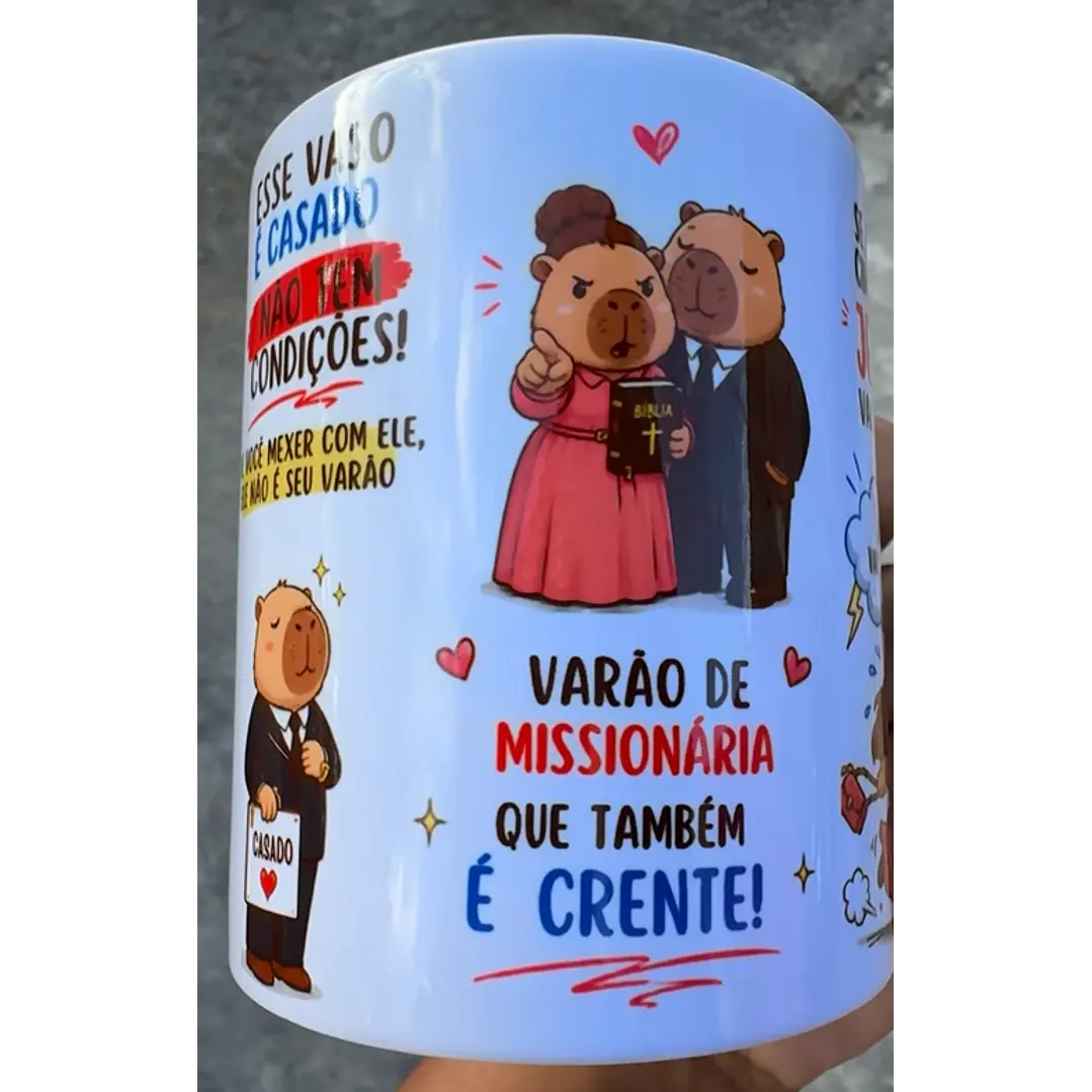 Arte Caneca Capivara Esse marido é bonito mas não é seu Arquivo em Jpg 4
