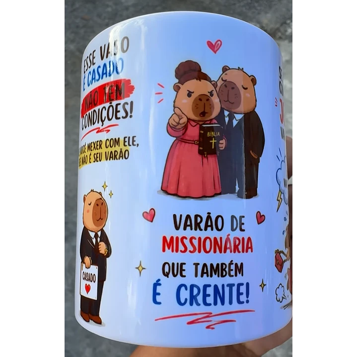 Arte Caneca Capivara Esse marido é bonito mas não é seu Arquivo em Jpg 4