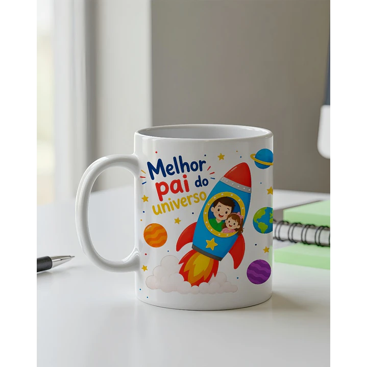 Arte Caneca Dia dos Pais Melhor Pai do Universo Arquivo em Jpg   1