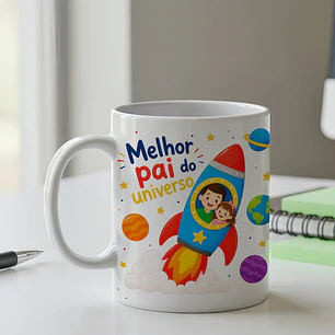Arte Caneca Dia dos Pais Melhor Pai do Universo Arquivo em Jpg  