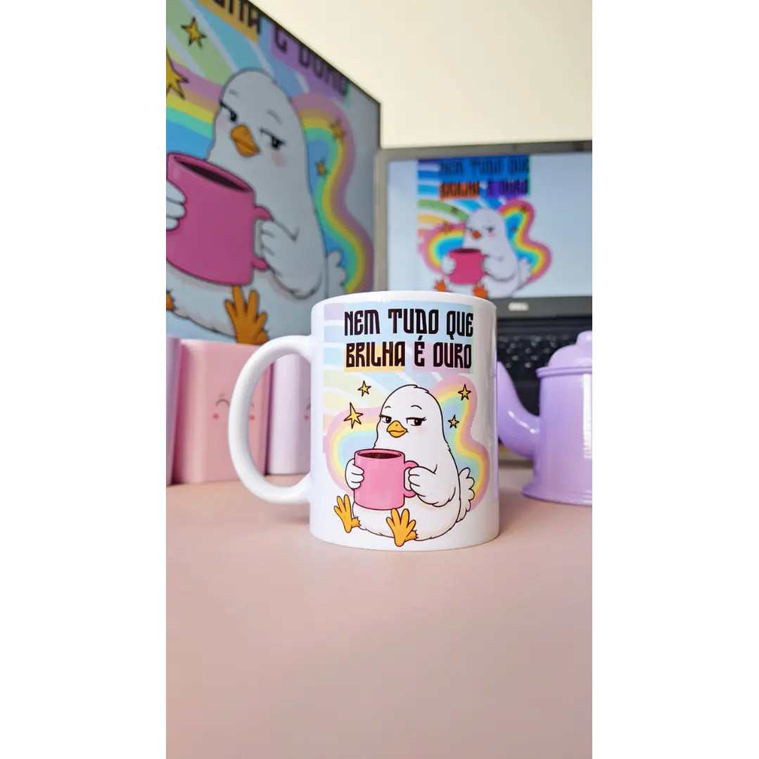 Arte Caneca Nem tudo que brilha é ouro Arquivo em Jpg 1