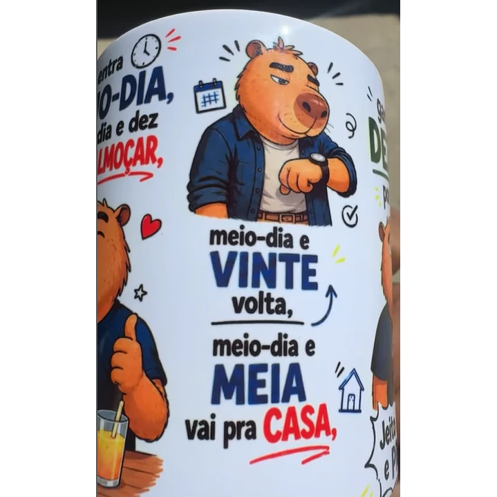 Arte Caneca Capivara ok google como achar um emprego que entra meio-dia, meio-dia e dez sai pra almoçar Arquivo em Jpg 4