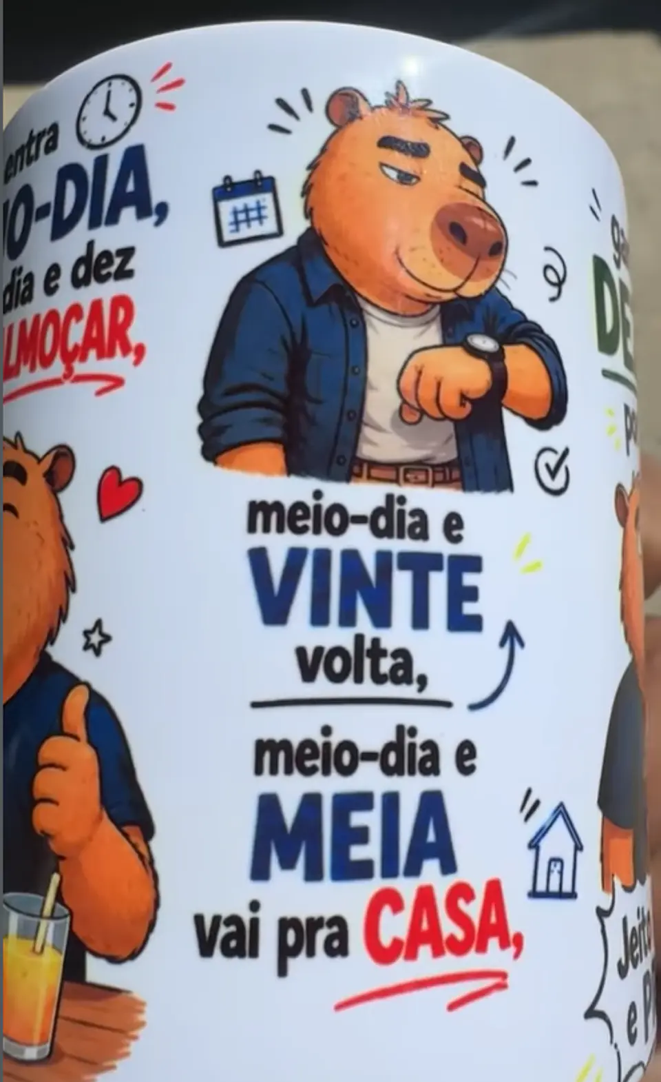 Arte Caneca Capivara ok google como achar um emprego que entra meio-dia, meio-dia e dez sai pra almoçar Arquivo em Jpg 4