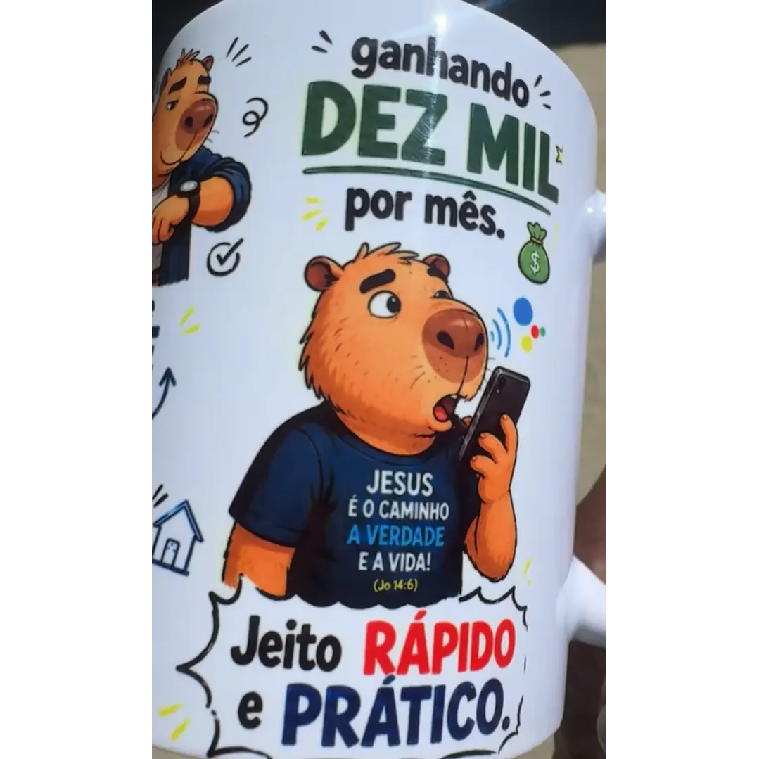 Arte Caneca Capivara ok google como achar um emprego que entra meio-dia, meio-dia e dez sai pra almoçar Arquivo em Jpg 5