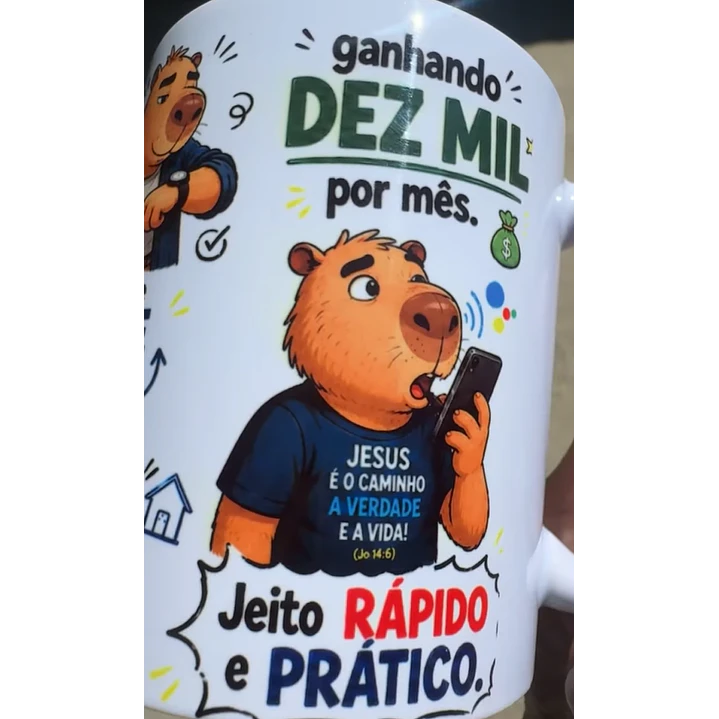 Arte Caneca Capivara ok google como achar um emprego que entra meio-dia, meio-dia e dez sai pra almoçar Arquivo em Jpg 5
