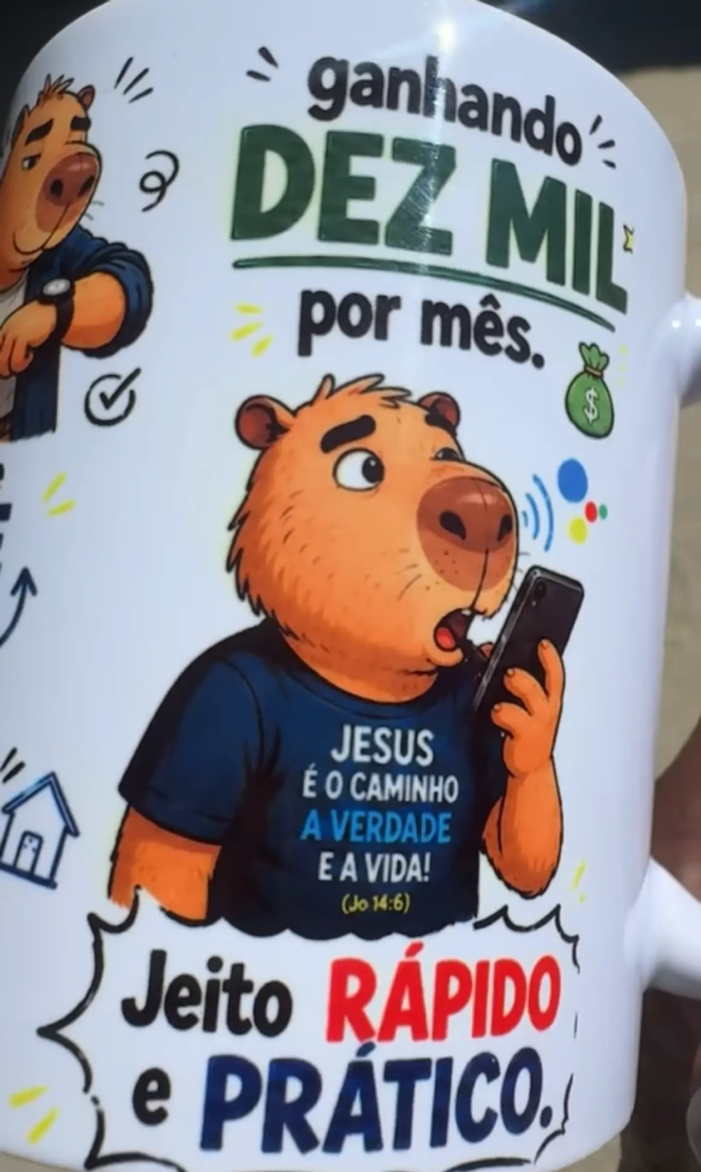 Arte Caneca Capivara ok google como achar um emprego que entra meio-dia, meio-dia e dez sai pra almoçar Arquivo em Jpg 5