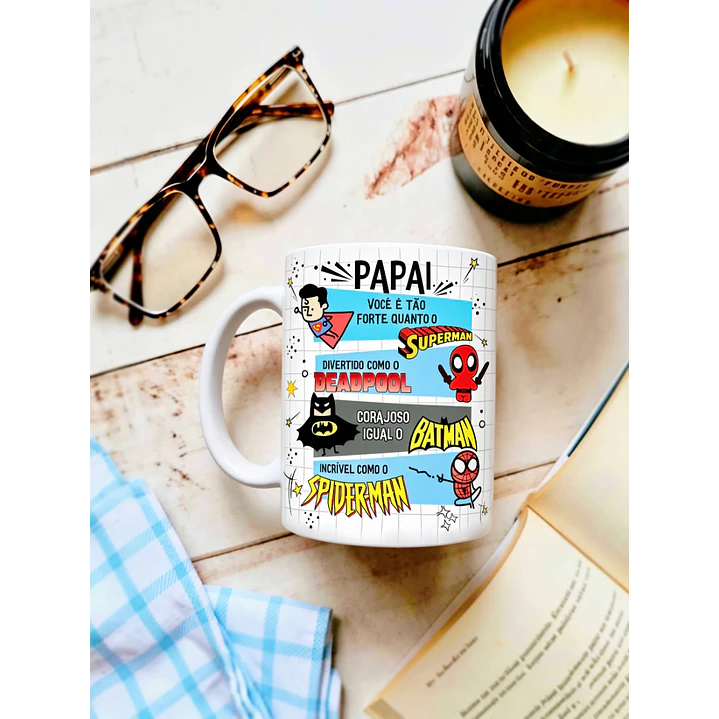 Arte Caneca Pai, meu Super Herói Arquivo em Jpg  1