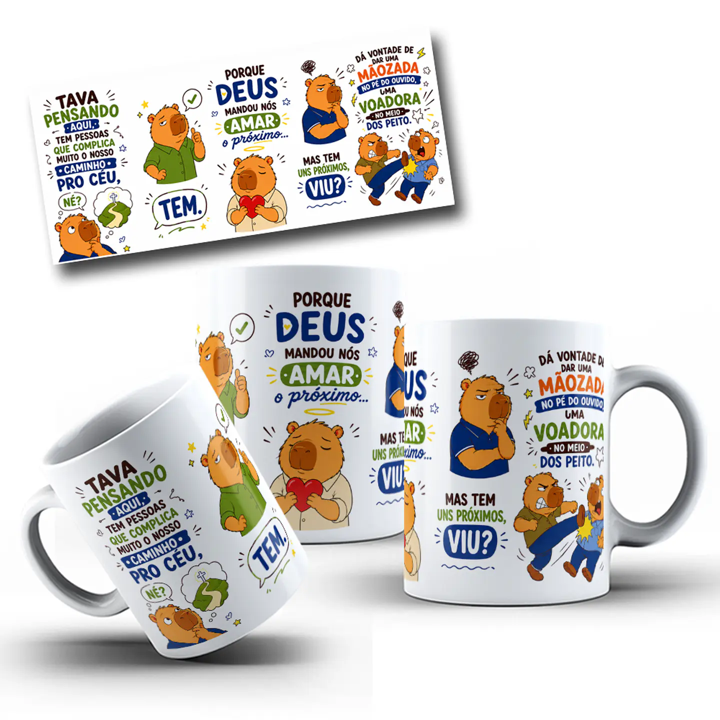Arte para Caneca Capivara Tava pensando aqui tem pessoas que complica muito nosso caminho Arquivo em Jpg 1