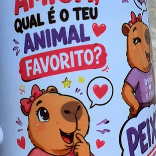 Arte Caneca Amizade Capivara Amiga qual seu animal favorito Arquivo em Jpg