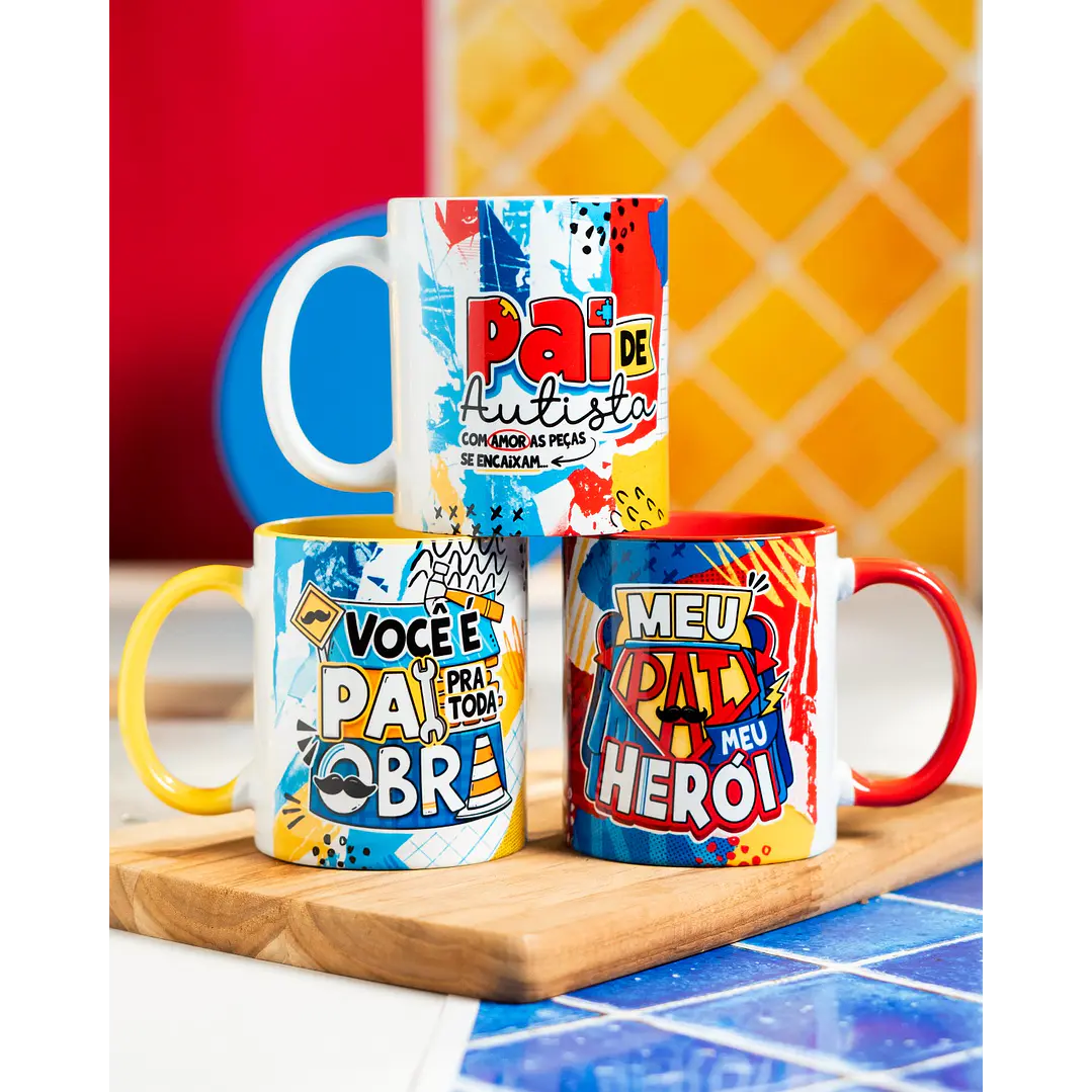 16 Artes para Caneca Dia dos Pais Meu Pai meu Herói Arquivo em Png 1