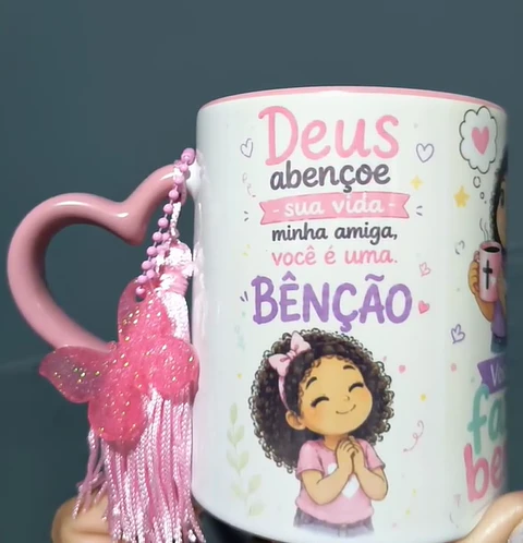 Arte para Caneca Deus abençõe sua vida amiga Arquivo em Jpg 