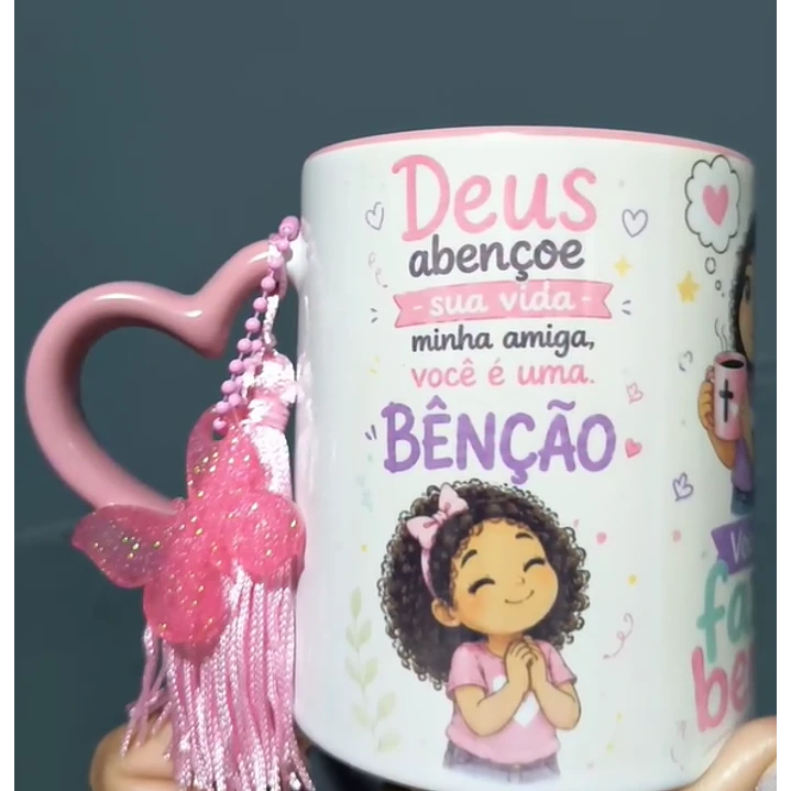 Arte para Caneca Deus abençõe sua vida amiga Arquivo em Jpg  1