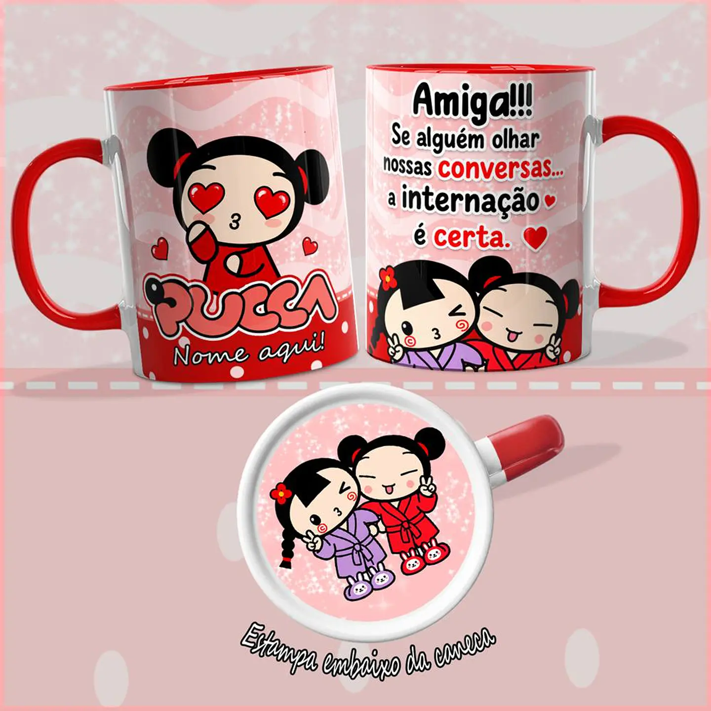 7 Artes para Caneca Pucca  Amigas Arquivo em Png 1
