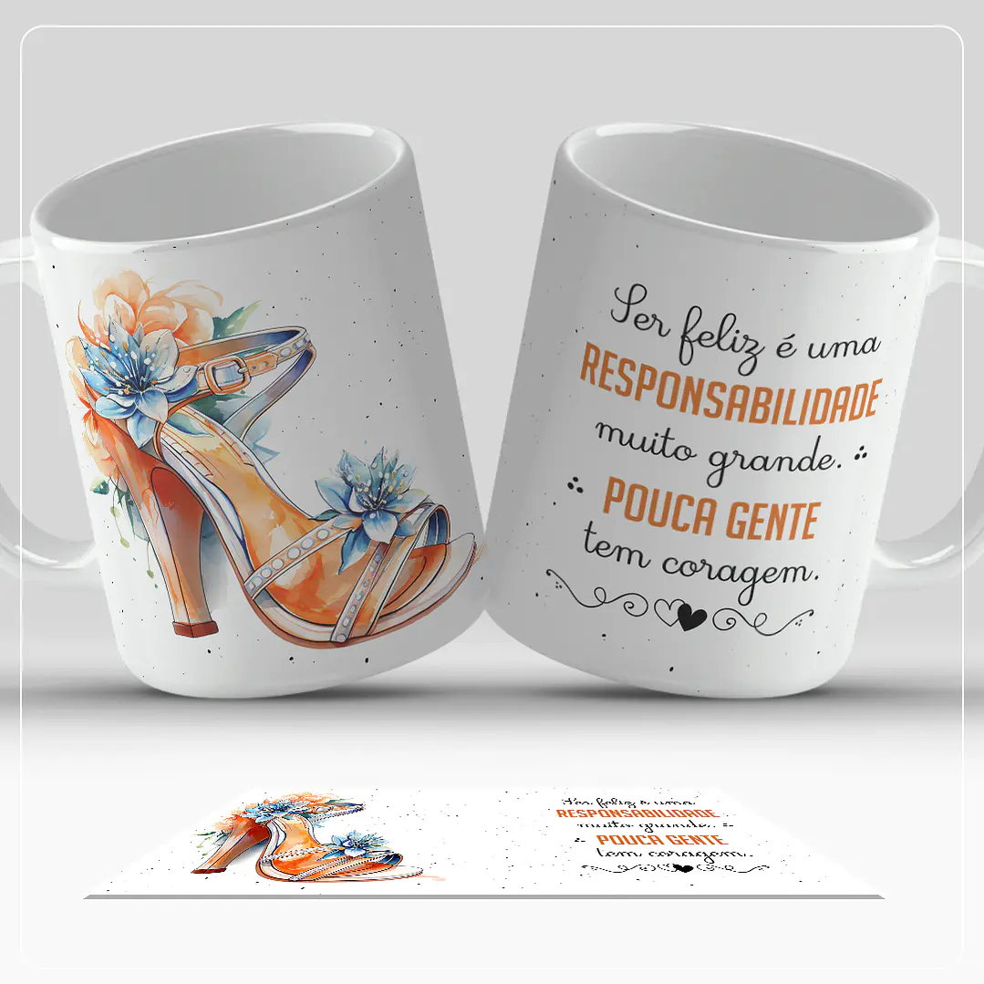 6 Artes para Caneca Frases Coleção Salto Alto Arquivo em Jpg 1