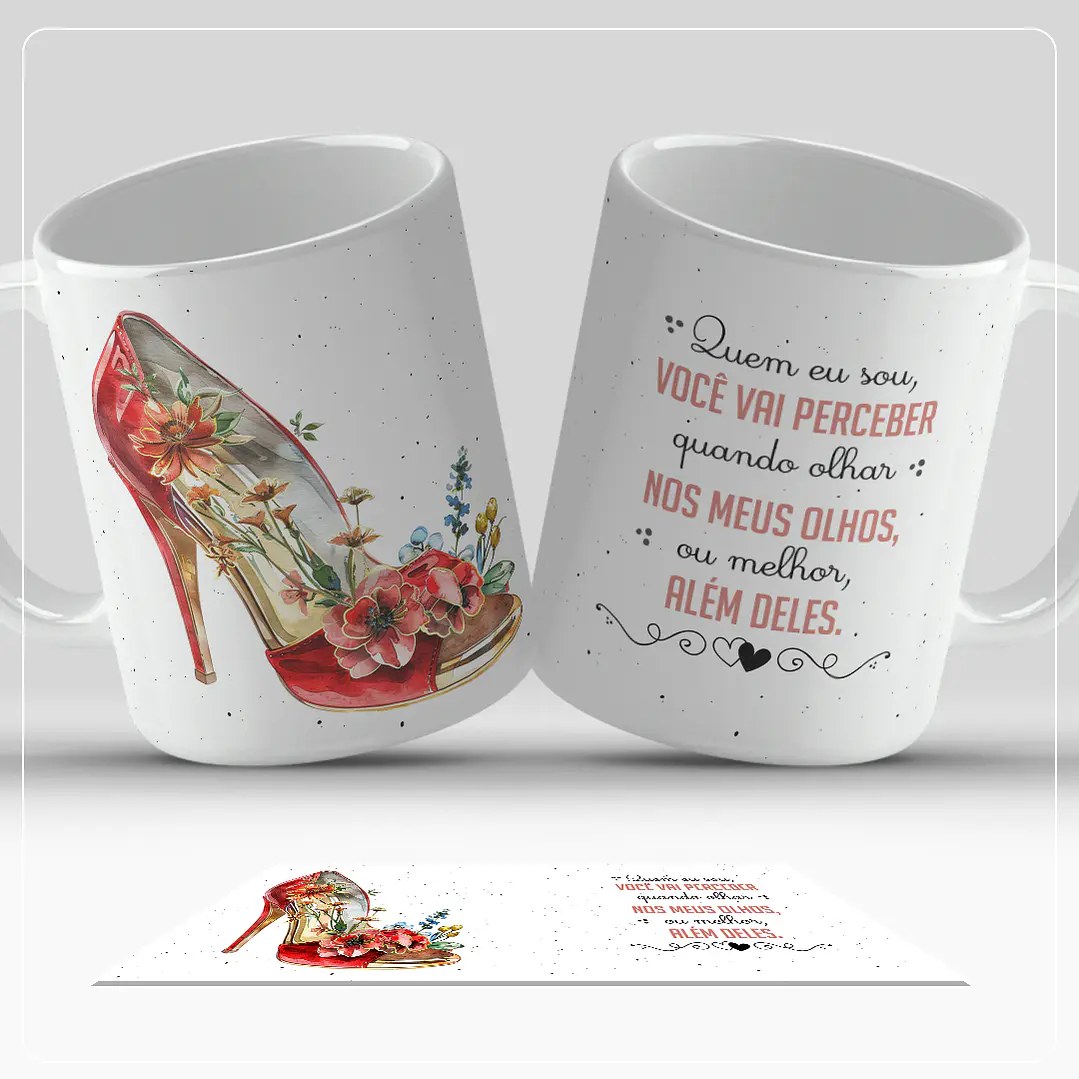 6 Artes para Caneca Frases Coleção Salto Alto Arquivo em Jpg 2