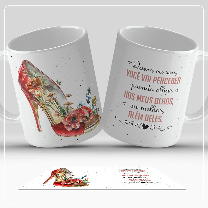 6 Artes para Caneca Frases Coleção Salto Alto Arquivo em Jpg 2