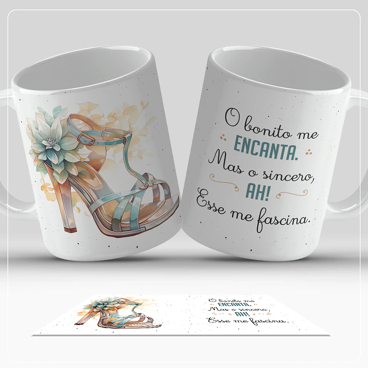 6 Artes para Caneca Frases Coleção Salto Alto Arquivo em Jpg 3