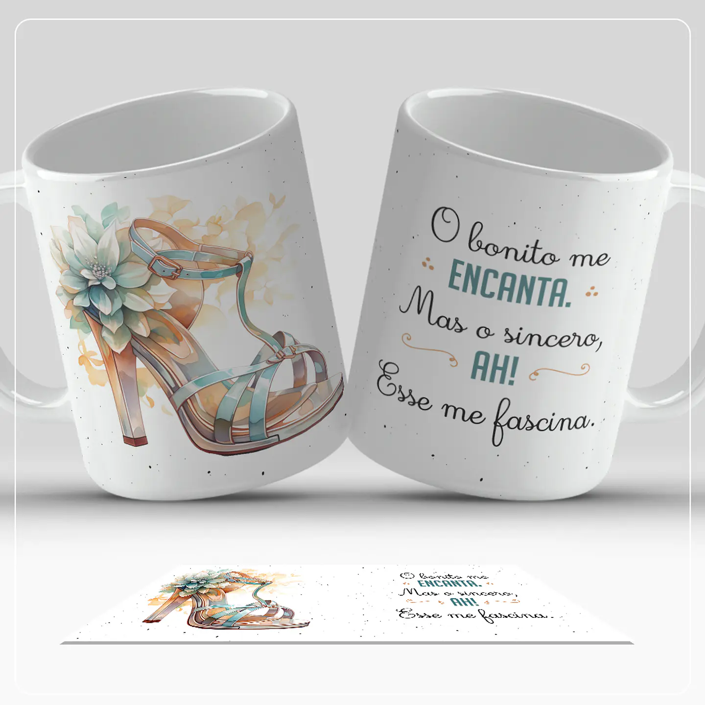 6 Artes para Caneca Frases Coleção Salto Alto Arquivo em Jpg 3