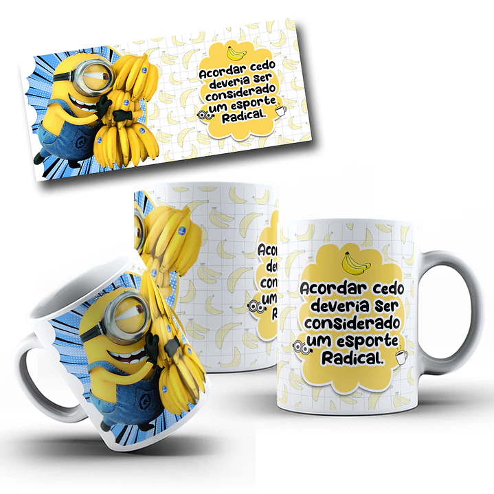 6 Artes para Caneca Frases Minions Arquivo em Png 1
