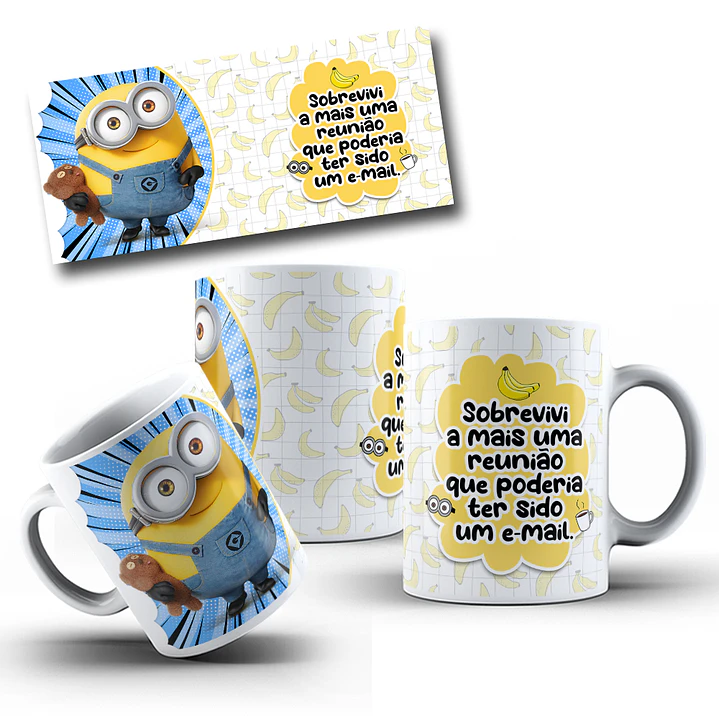 6 Artes para Caneca Frases Minions Arquivo em Png 6
