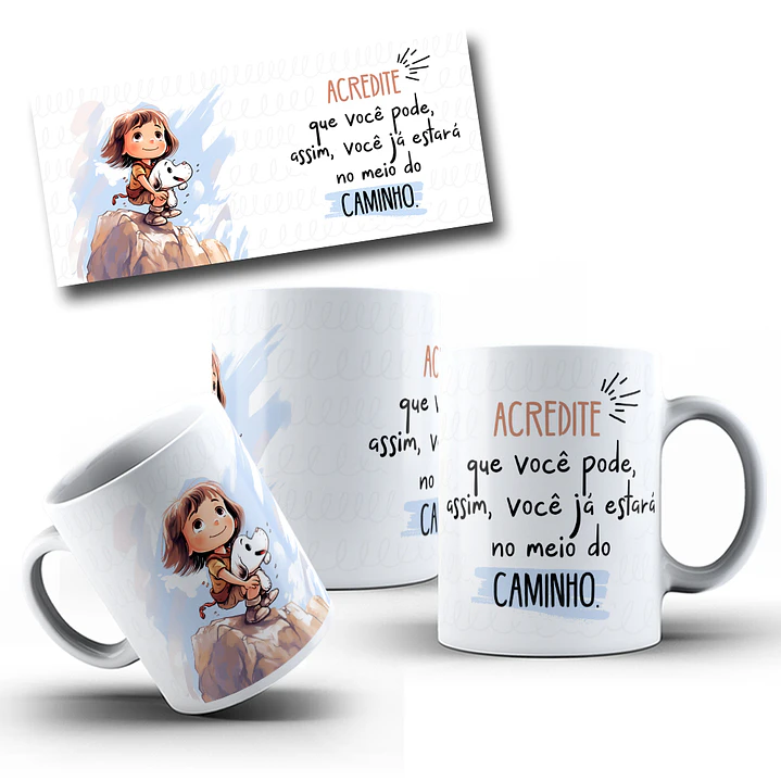6 Artes para Caneca Frases Positividade Arquivo em Jpg  1