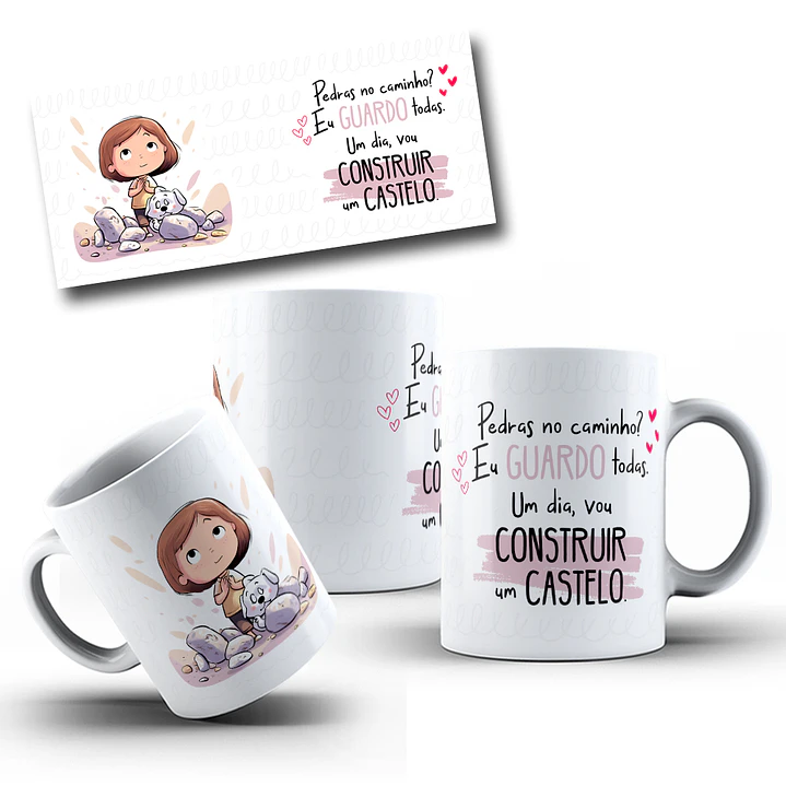 6 Artes para Caneca Frases Positividade Arquivo em Jpg  3