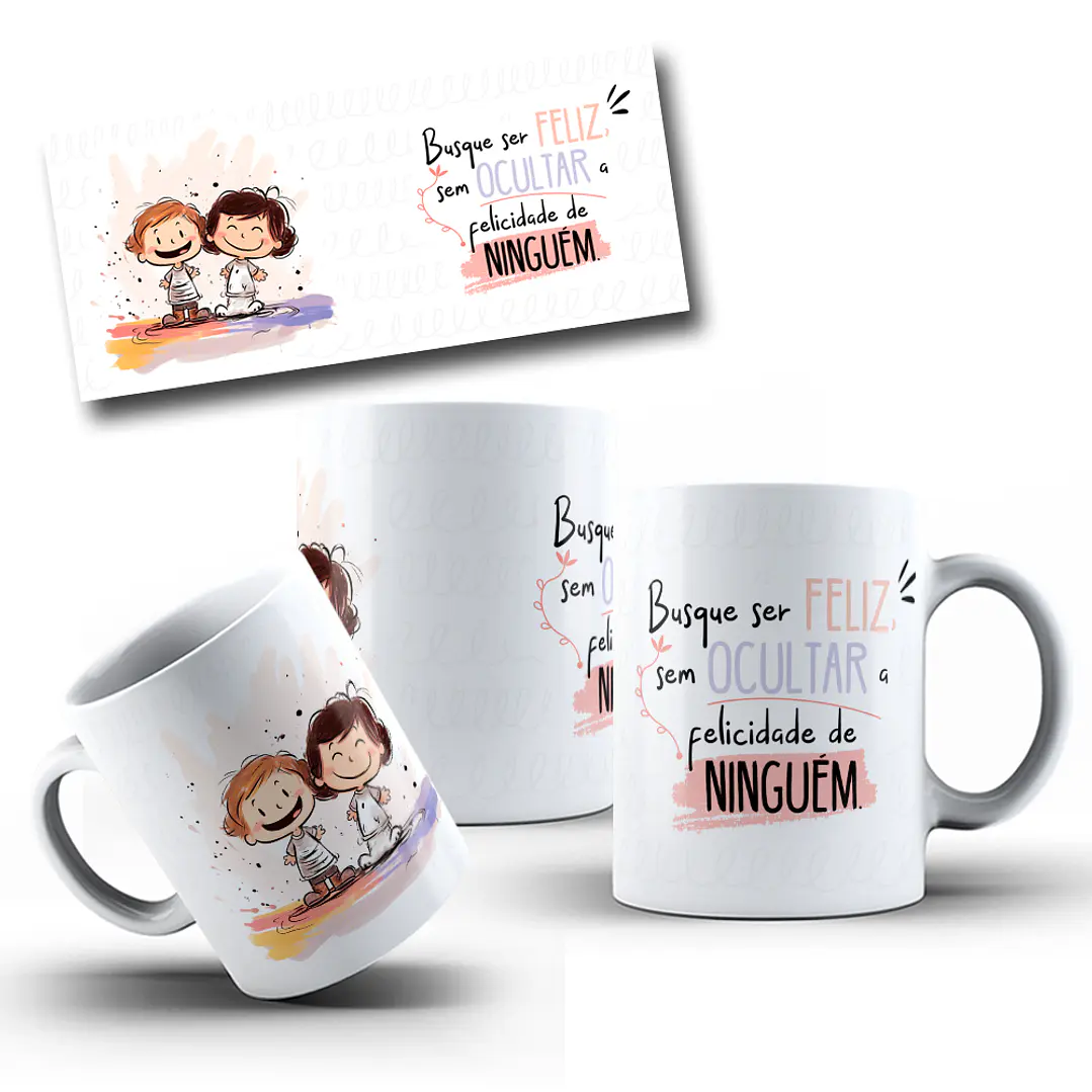 6 Artes para Caneca Frases Positividade Arquivo em Jpg  4