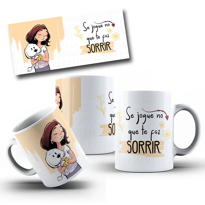 6 Artes para Caneca Frases Positividade Arquivo em Jpg  6